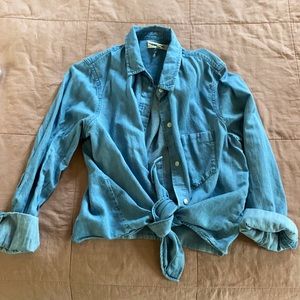 madewell tie waist chambray -size L